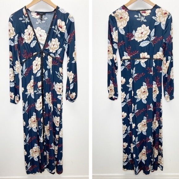 Forever 21 Maxi Prairie Dress Small Floral Print Sz S - Picture 1 of 6